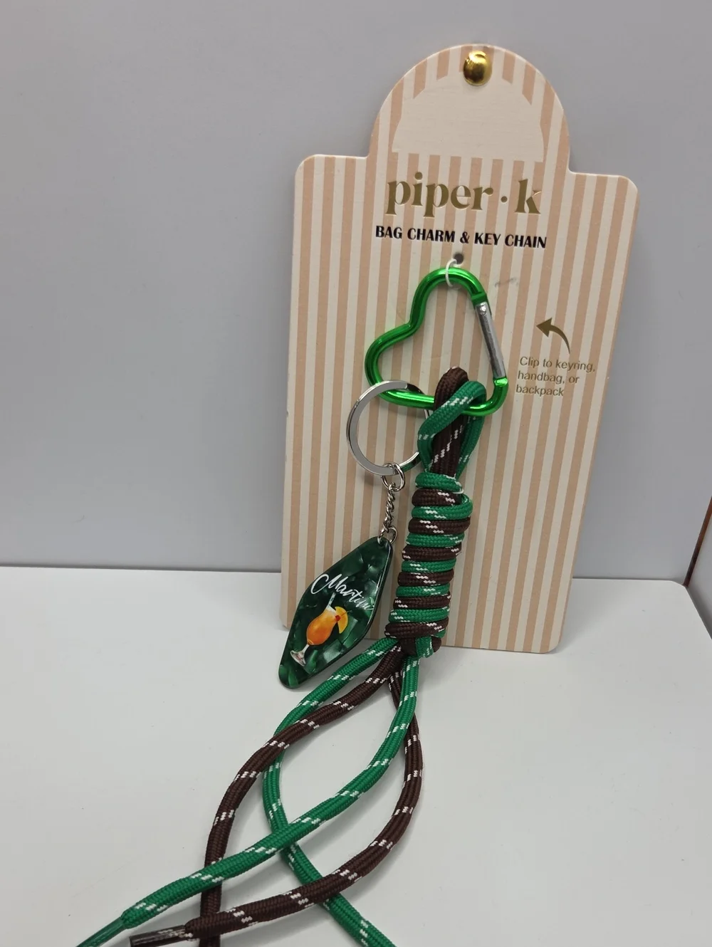 💚▪️Piper K ▪️ Green Uk Exclusive  Martini  Tassel Bag Charm